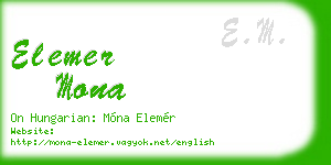 elemer mona business card
